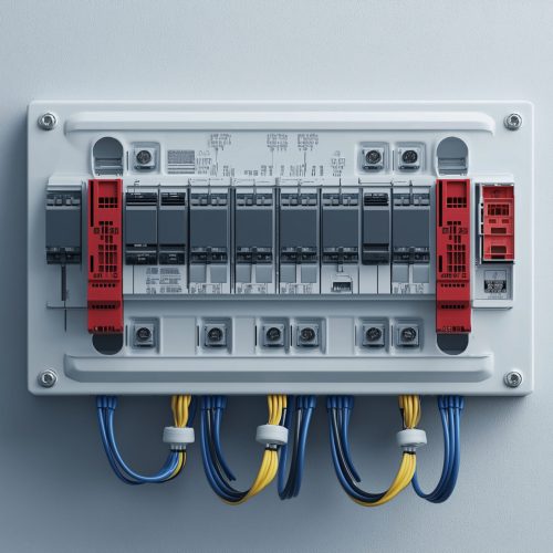 Moderne groepenkast met aardlekautomaten
